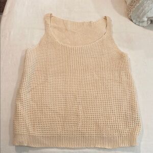 SHEIN Cream Ribbed Boxy Tank Top